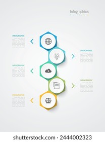 Infographic 5 options design elements for your business data. Vector Illustration.