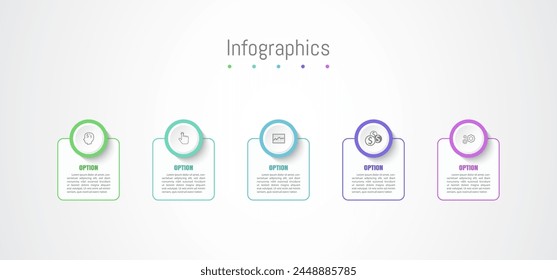 Infographic 5 options design elements for your business data. Vector Illustration.