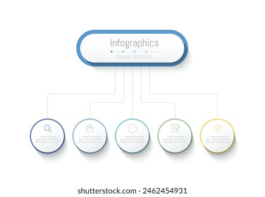 Infographic 5 options design elements for your business data. Vector Illustration.