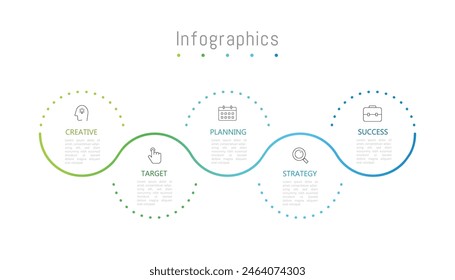 Infographic 5 options design elements for your business data. Vector Illustration.