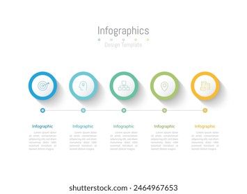 Infographic 5 options design elements for your business data. Vector Illustration.