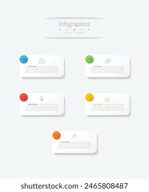 Infographic 5 options design elements for your business data. Vector Illustration.