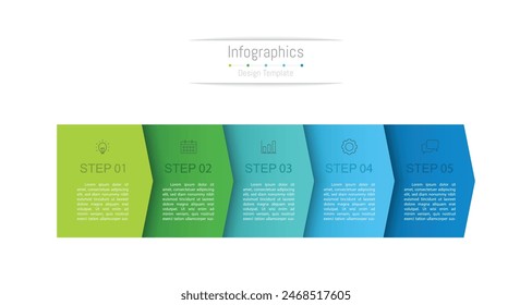 Infographic 5 options design elements for your business data. Vector Illustration.