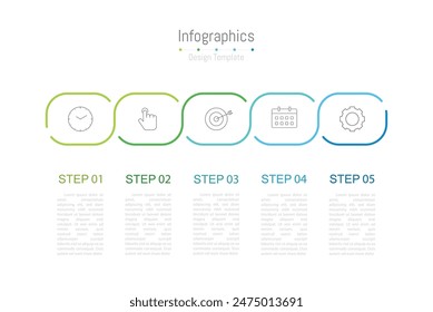 Infographic 5 options design elements for your business data. Vector Illustration.