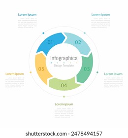 Infographic 5 options design elements for your business data. Vector Illustration.