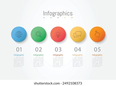 Infographic 5 options design elements for your business data. Vector Illustration.