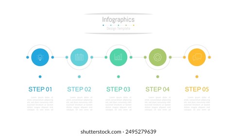 Infographic 5 options design elements for your business data. Vector Illustration.