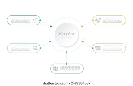 Infographic 5 options design elements for your business data. Vector Illustration.