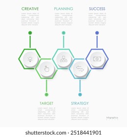 Infographic 5 options design elements for your business data. Vector Illustration.