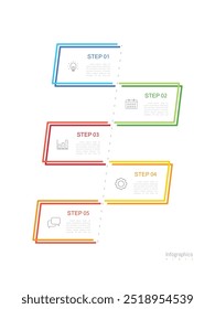 Infografía 5 Elementos de diseño de opciones para los datos de su negocio. Ilustración vectorial.