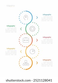 Infografía 5 Elementos de diseño de opciones para los datos de su negocio. Ilustración vectorial.