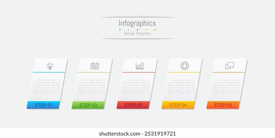 Infographic 5 options design elements for your business data. Vector Illustration.
