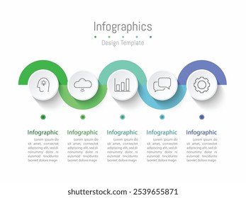 Infográfico 5 opções elementos de design para seus dados de negócios. Ilustração de vetor.