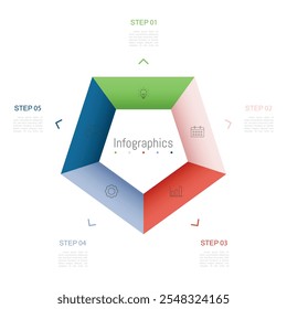 Infografía 5 Elementos de diseño de opciones para los datos de su negocio. Ilustración vectorial.