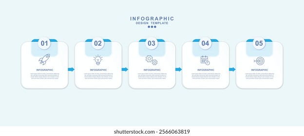 Infographic 5 options design elements for your business data. Vector Illustration.
