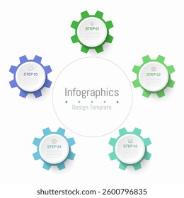 Infographic 5 options design elements for your business data. Vector Illustration.