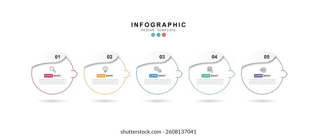  Infographic 5 options design elements for your business data. Vector Illustration