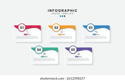 Infographic 5 options design elements for your business data. Vector Illustration.