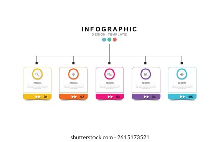  Infographic 5 options design elements for your business data. Vector Illustration