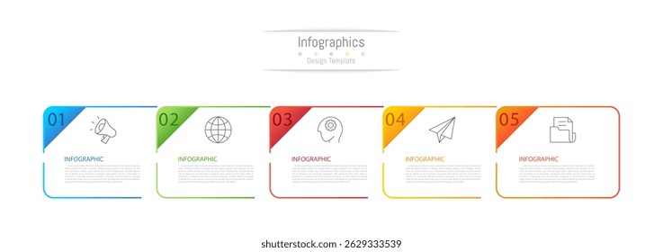 Infographic 5 options design elements for your business data. Vector Illustration.