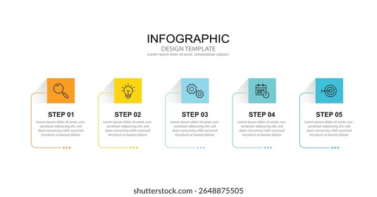 Infographic 5 options design elements for your business data. Vector Illustration