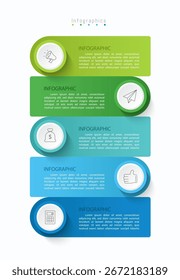 Infographic 5 options design elements for your business data. Vector Illustration.