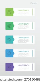 Infographic 5 options design elements for your business data. Vector Illustration.