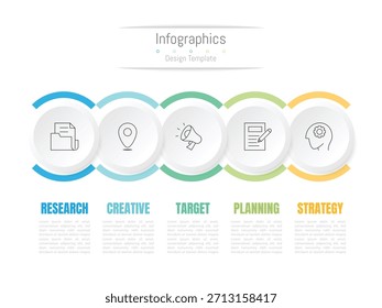 Infografía 5 Elementos de diseño de opciones para los datos de su negocio. Ilustración vectorial.