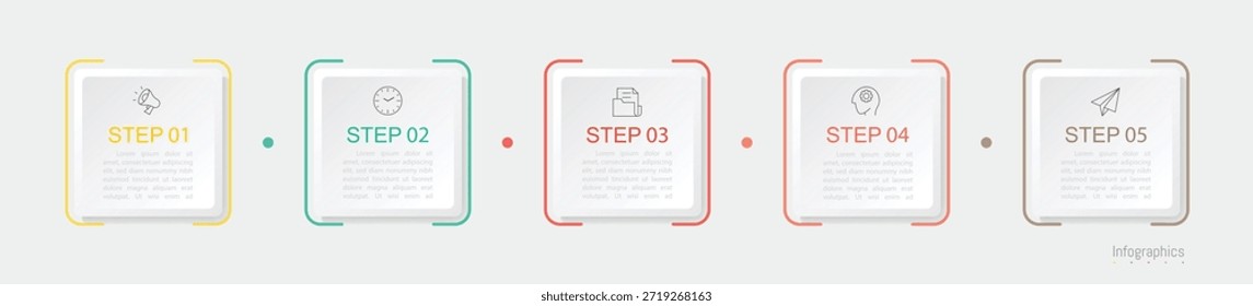 Infografía 5 Elementos de diseño de opciones para los datos de su negocio. Ilustración vectorial.