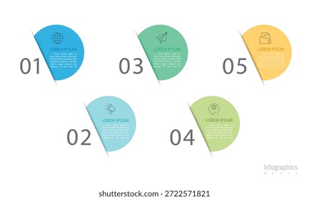 Infografía 5 Elementos de diseño de opciones para los datos de su negocio. Ilustración vectorial.