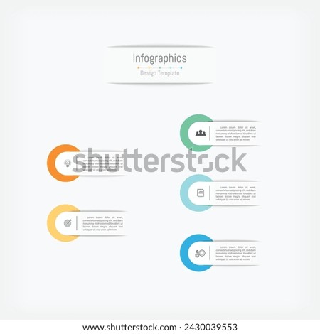 Infographic 5 options design elements for your business data. Vector Illustration.