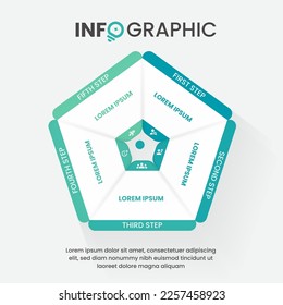 Infographic with 5 options, part, step, or progress for your business data visualization