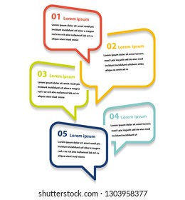 infographic 5 step presentation, infographic linear bubble