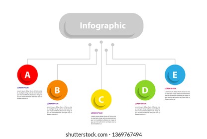 infographic 5 step presentation, infographic linear circle