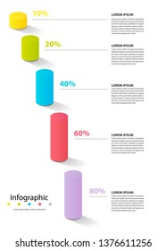 infographic 5 step presentation, infographic linear bubble