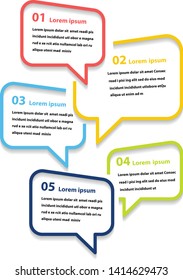 infographic 5 step presentation, infographic linear bubble