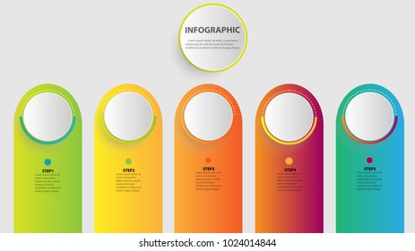 Infographic 5 steps for business procedures that will make it to the target. for, diagram, workflow, timeline, web design. Vector illustration.