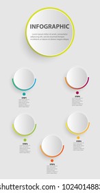 Infographic 5 steps for business procedures that will make it to the target. for, diagram, workflow, timeline, web design. Vector illustration.