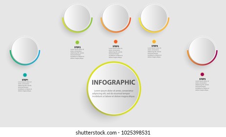 Infographic 5 steps for business procedures that will make it to the target. for, diagram, workflow, timeline, web design. Vector illustration.