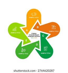 infographic 5 steps or list diagram, circle infographic element vector, layout element template for presentation, banner, report, annual, website. vector editable
