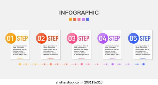 Infografik-Optionen für 5 Schritte verarbeiten farbenfroh