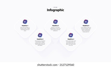 Infographic 5 Steps, Options, Services, Features With Minimalist And Modern Style Eps 10