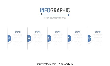 Infographic 5 steps template business data info chart illustration