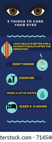 Infographic 5 things to care your eyes. Infographic