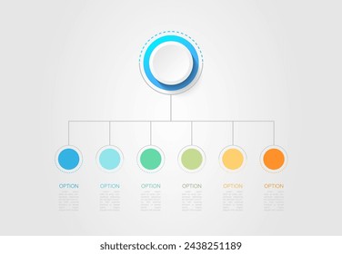 Infographic 6 options design elements for your business data. Vector Illustration.