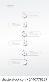 Infografik 6 Optionen Gestaltungselemente für Ihre Geschäftsdaten. In: Vector Illustration.