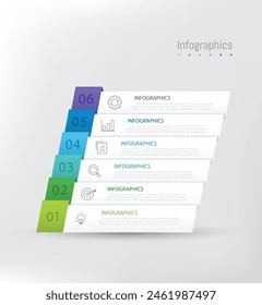 Infografía 6 opciones Elementos de diseño para sus datos de negocio. Ilustración vectorial.