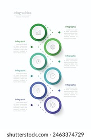 Infographic 6 options design elements for your business data. Vector Illustration.