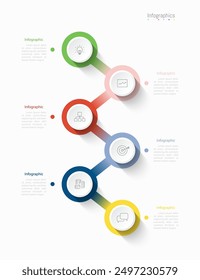 Infographic 6 Optionen Design-Elemente für Ihre Geschäftsdaten. Vektorgrafik.