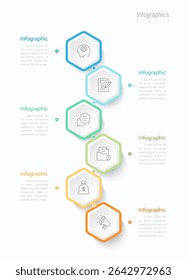 Infografía 6 Elementos de diseño de opciones para los datos de su negocio. Ilustración vectorial.